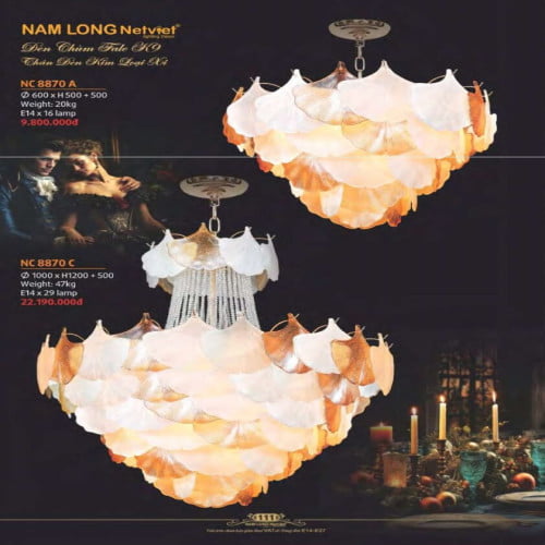 Đèn chùm Nam Long Netviet NC 8870A, NC 8870C