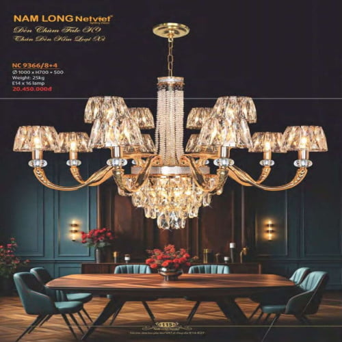 Đèn chùm Nam Long Netviet NC 9366/8+4