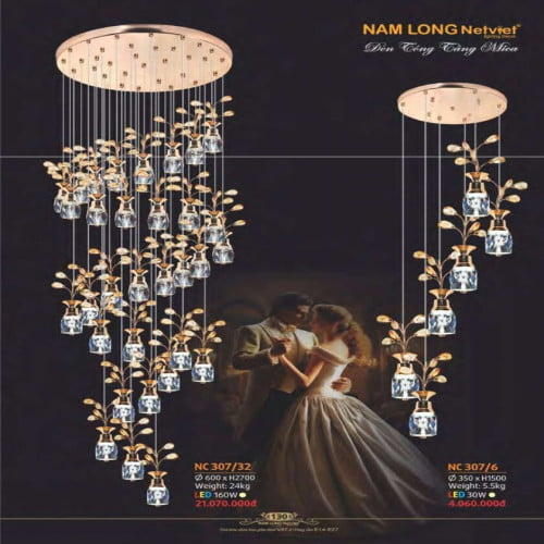 Đèn chùm Nam Long Netviet NC 307/32, NC 307/6