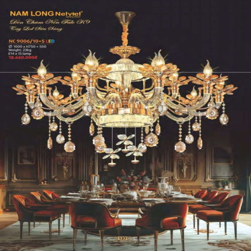 Đèn chùm Nam Long Netviet NC 9006/10+5