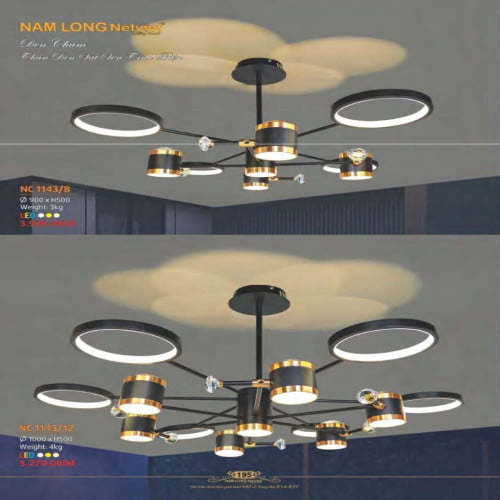 Đèn chùm Nam Long Netviet NC 1143/8, NC 1143/12
