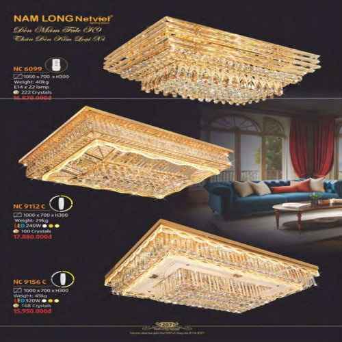 Đèn mâm Nam Long Netviet NC 6099, NC 9112C, NC 9156C