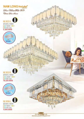 Đèn mâm Nam Long Netviet NC 822A, NC 822B, NC 818A