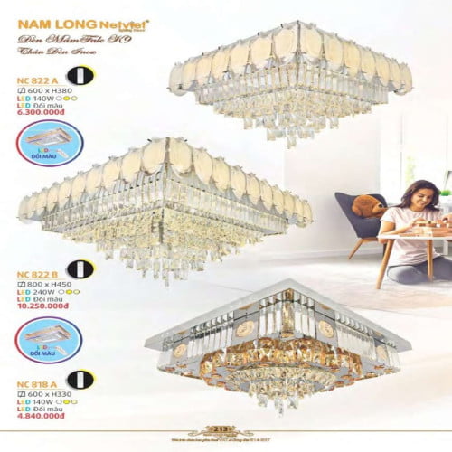 Đèn mâm Nam Long Netviet NC 822A, NC 822B, NC 818A