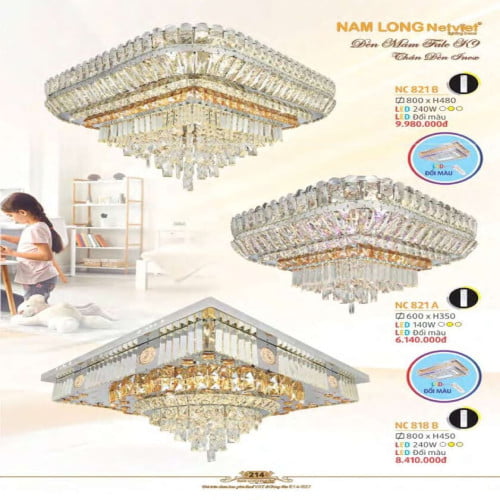 Đèn mâm Nam Long Netviet NC 821B, NC 821A, NC 818B