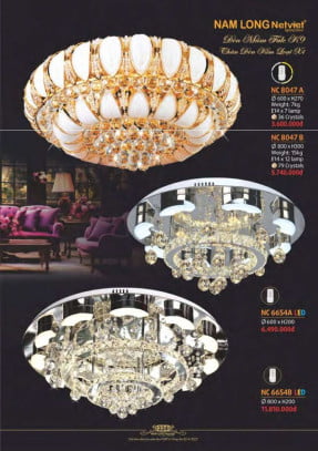 Đèn mâm Nam Long Netviet NC 8047A, NC 8047B, NC 6654A, NC 6654B