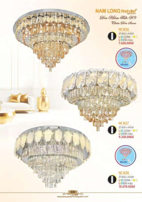 Đèn mâm Nam Long Netviet NC 826, NC 827, NC 828