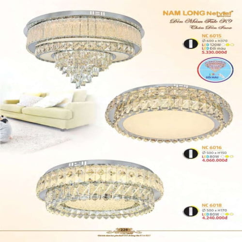 Đèn mâm Nam Long Netviet NC 6015, NC 6016, NC 6018
