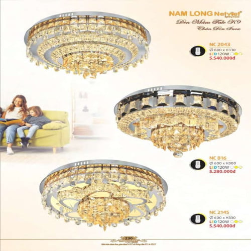 Đèn mâm Nam Long Netviet NC 2043, NC 816, NC 2145