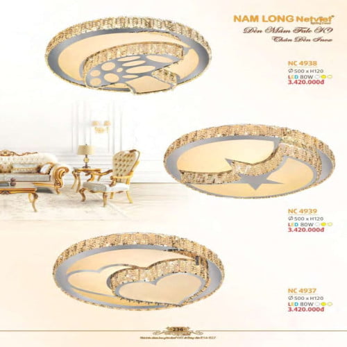 Đèn mâm Nam Long Netviet NC 4938, NC 4939, NC 4937