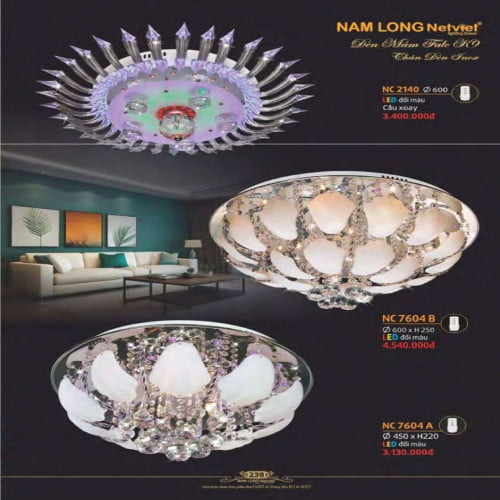 Đèn mâm Nam Long Netviet NC 2140, NC 7604B, NC 7604A