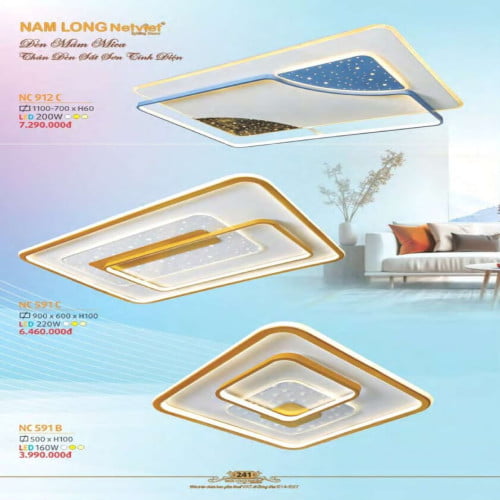 Đèn mâm Nam Long Netviet NC 912C, NC 591C, NC 591B