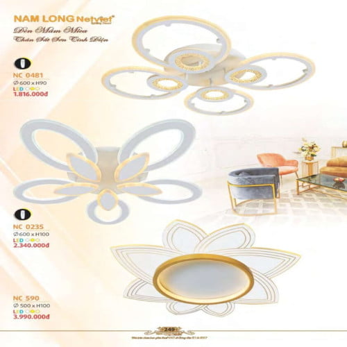 Đèn mâm Nam Long Netviet NC 0481, NC 0235, NC 590