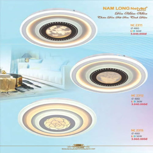 Đèn mâm Nam Long Netviet NC 2311, NC 2312, NC 2315