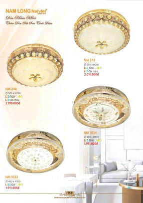 Đèn mâm Nam Long Netviet NM 247, NM 248, NM 1033, NM 1034