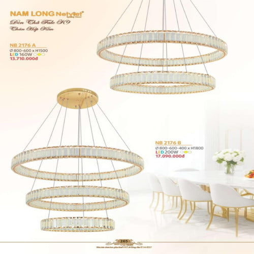 Đèn thả Nam Long Netviet NB 2176A, NB 2176B