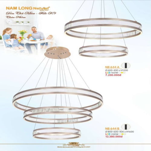 Đèn thả Nam Long Netviet NB 644A, NB 644B