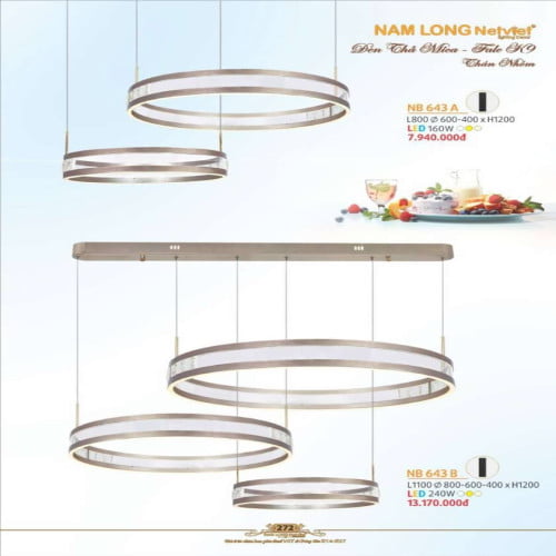 Đèn thả Nam Long Netviet NB 643A, NB 643B