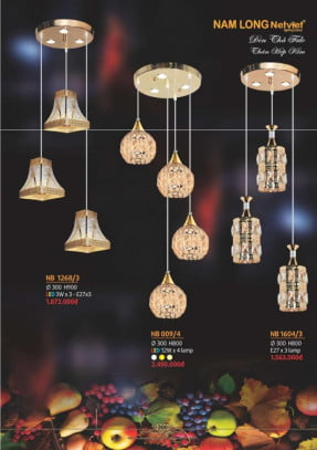 Đèn thả Nam Long Netviet NB 1268/3, NB 009/4, NB 1604/3
