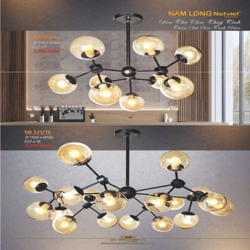 Đèn thả Nam Long Netviet NB 321/9, NB 321/18