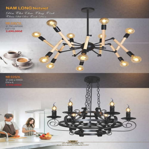 Đèn thả Nam Long Netviet NB 325/12, NB 020/6