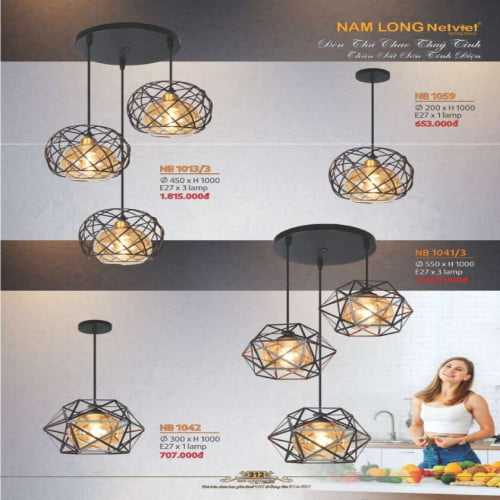 Đèn thả Nam Long Netviet NB 1013/3, NB 1059, NB 1041/3, NB 1042