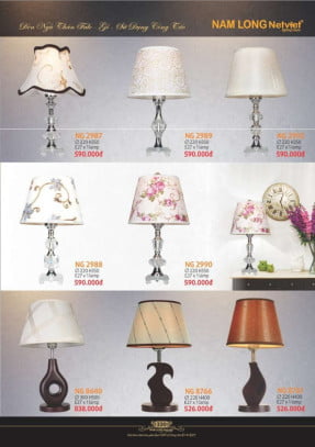 Đèn ngủ Nam Long Netviet NG 2987, NG 2989, NG 2992, NG 2988, NG 2990, NG 8640, NG 8766, NG 8761