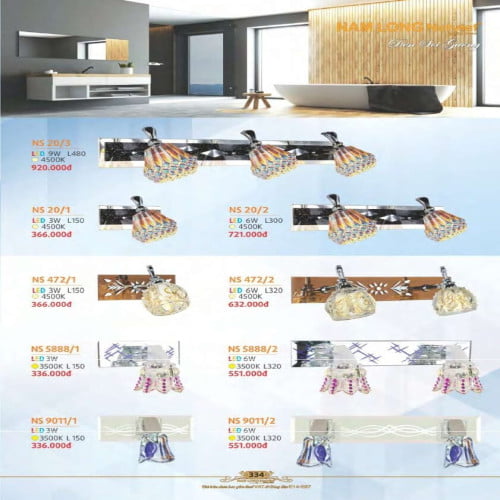 Đèn soi tranh Nam Long Netviet NS 20/1, NS 20/2, NS 20/3, NS 472/1, NS 472/2, NS 5888/1, NS 5888/2, NS 9011/1, NS 9011/2