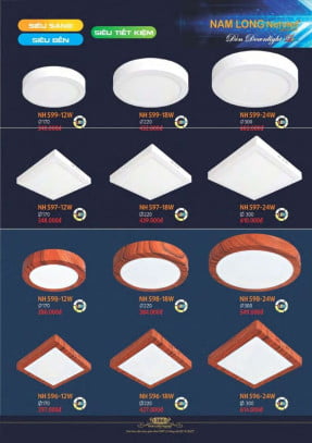 Đèn downlight Nam Long Netviet NH 599, NH 597, NH 598, NH 596