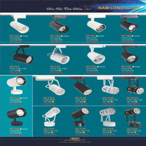 Đèn rọi tiêu điểm Nam Long Netviet NP 20A, NP 20B, NP 18A, NP 18B, NP 033, NP 034, NP 03A, NP 03B, NP 16A, NP 16B, NP 012A, NP 012B, NP 020A, NP 021A, NP 014A, NP 014B, NP 020B, NP 021B
