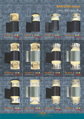 Đèn vách ngoài trời Nam Long Netviet NX 2684, NX 2668, NX 9000, NX 2653, NX 2691D, NX 2691X, NX 2664D, NX 2664X, NX 2671D, NX 2671X, NX 2654D, NX 2654X