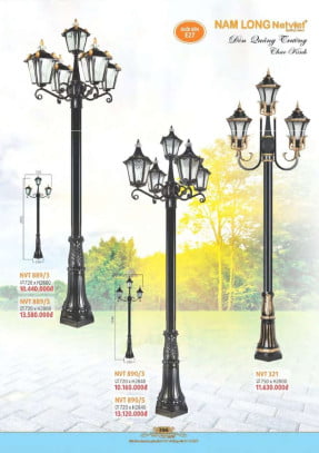 Đèn quảng trường Nam Long Netviet NVT 889/3, NVT 889/5, NVT 890/3, NVT 890/5, NVT 321