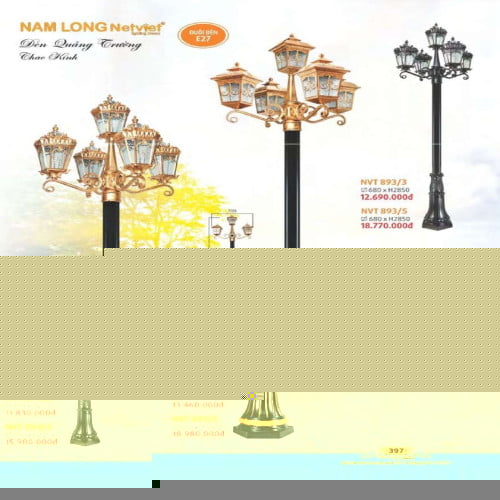 Đèn quảng trường Nam Long Netviet NVT 891/3, NVT 891/5, NVT 892/3, NVT 892/5, NVT 893/3, NVT 893/5, NVT 894/3, NVT 894/5