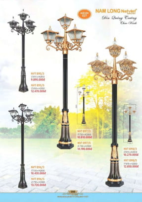 Đèn quảng trường Nam Long Netviet NVT 895/3, NVT 895/5, NVT 897/3, NVT 897/5, NVT 898/3, NVT 898/5, NVT 896/3, NVT 896/5