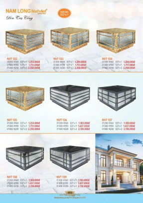 Đèn trụ cổng Nam Long Netviet NVT 132, NVT 133, NVT 134, NVT 135, NVT 136, NVT 137, NVT 138, NVT 139