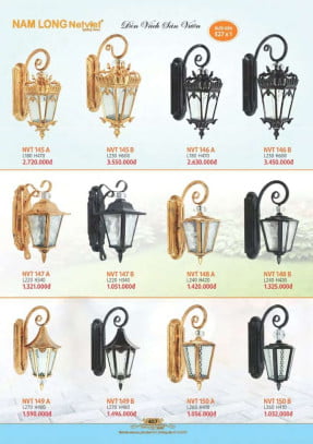 Đèn vách sân vườn Nam Long Netviet NVT 145A, NVT 145B, NVT 146A, NVT 146B, NVT 147A, NVT 147B, NVT 148A, NVT 148B, NVT 149A, NVT 149B, NVT 150A, NVT 150B