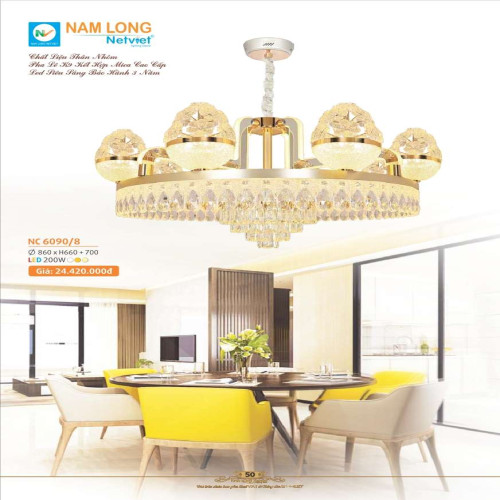 Đèn chùm Nam Long Netviet NC 6090/8
