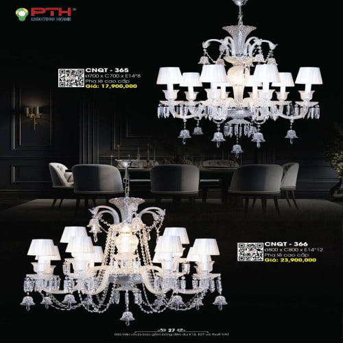 Đèn chùm PTH Lighting Home CNQT - 365, CNQT - 366