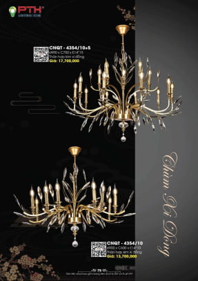 Đèn chùm PTH Lighting Home CNQT - 4354/10+5, CNQT - 4354/10