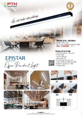 Đèn thả PTH Lighting Home THCN 214 - 24/Đen
