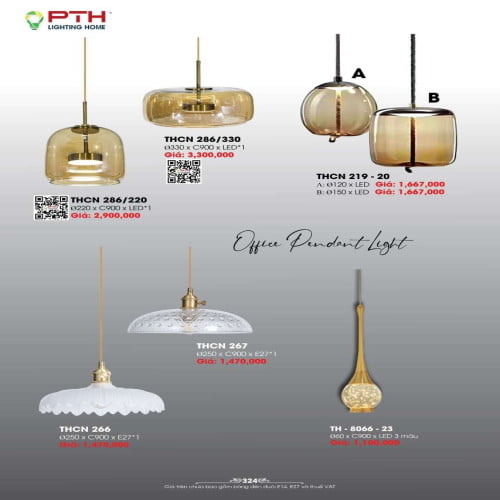 Đèn thả PTH Lighting Home THCN 286/220, THCN 286/230, THCN 219 - 20, THCN 267, THCN 266, THCN 8066 - 23