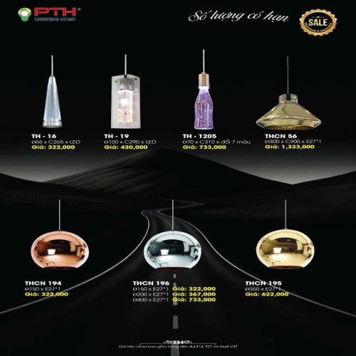 Đèn thả PTH Lighting Home TH - 16, TH - 19, TH - 1205, THCN 56, THCN 194, THCN 196, THCN 195