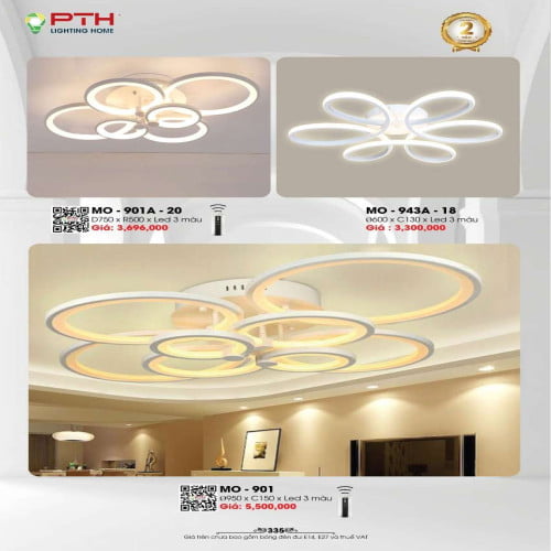 Đèn mâm ốp trần PTH Lighting Home MO - 901A - 20, MO - 943A - 18, MO - 901