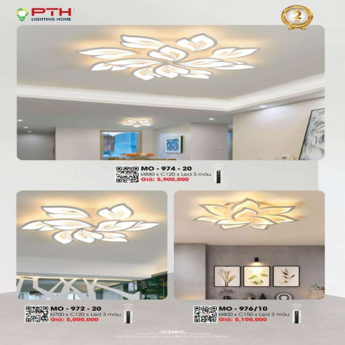 Đèn mâm ốp trần PTH Lighting Home MO - 974 - 20, MO - 972 - 20, MO - 976/10