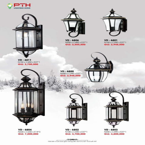 Đèn gắn tường PTH Lighting Home VD - 6811, VD - 6806, VD - 6801, VD - 6800, VD - 6804, VD - 6802, VD - 6803