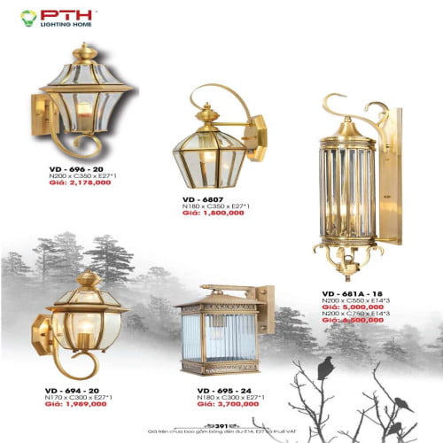 Đèn gắn tường PTH Lighting Home VD - 696 - 20, VD - 6807, VD - 681A - 18, VD - 694 - 20, VD - 695 - 24