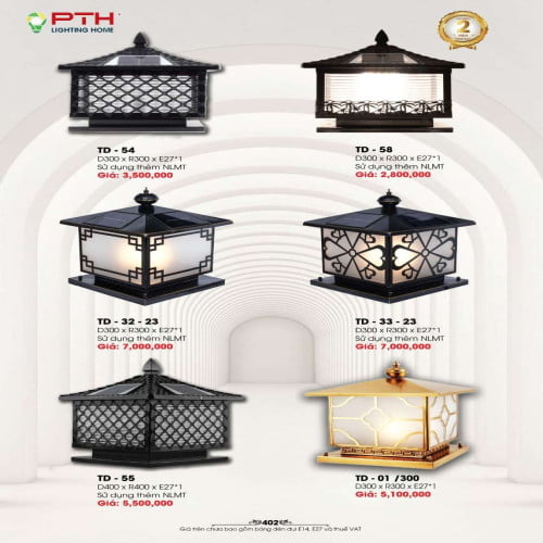 Đèn trụ PTH Lighting Home TD - 54, TD - 58, TD - 32 - 23, TD - 33 - 23, TD - 55, TD - 01/300