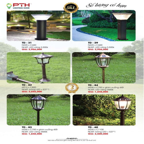 Đèn năng lượng mặt trời PTH Lighting Home TD - 31, TD - 29, TD - 82, TD - 84, TD - 83, TD - 60