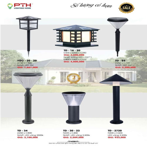 Đèn năng lượng mặt trời PTH Lighting Home TGC - 20 - 20, TD - 16 - 20, TD - 03, TD - 34, TD - 30 - 23, TD - 2720