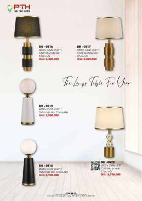 Đèn bàn PTH Lighting Home DB - 0516, DB - 0517, DB - 0519, DB - 0518, DB - 0520
